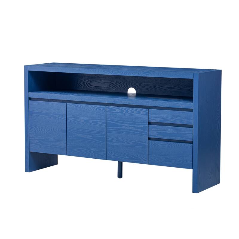 Modern 3-Door Buffet Cabinet Entrance shoe cabinet with Semi-Open Shelf and 3 Drawers, for Living Room, Hallway, Dining Room
