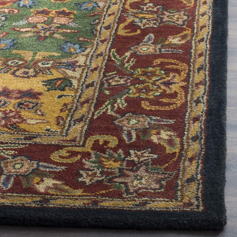 Traditional Wool Rug 7x9 - Hand-Tufted Area Rug - Global Design - Multicolor Living Room Rug - 114 x 90