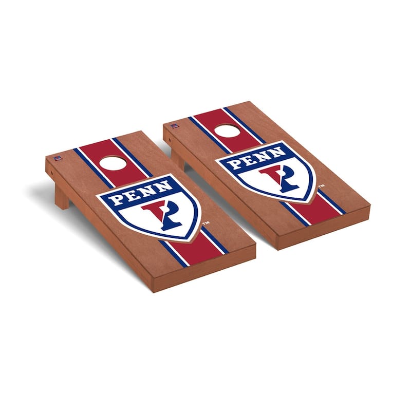 University of Pennsylvania Penn Quakers Rosewood Cornhole Board Set - Stained Striped Wooden