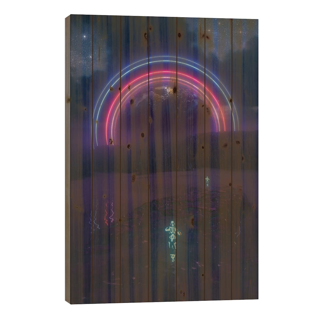 New Discoveries Print On Wood by Evan Rhodes - Multi-Color