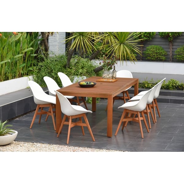 Amazonia Hawaii White 9 Piece Rectangular Sidechair Patio Dining Set Overstock 20731442
