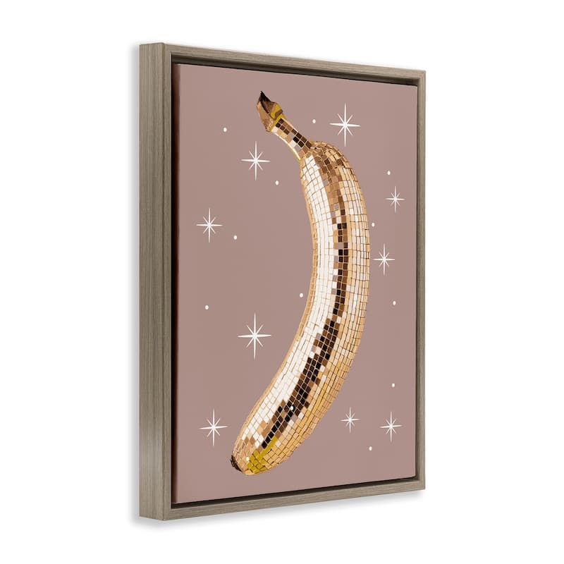 Stupell Luminous Glam Banana Framed Floater Canvas Wall Art Design By Lil' Rue