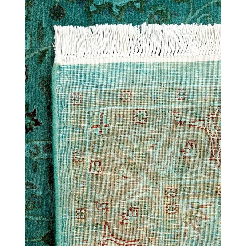Overton Hand Knotted Wool Vintage Inspired Modern Contemporary Overdyed Blue Area Rug - 3' 2" x 5' 4"