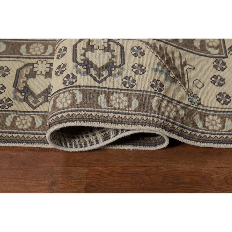 Medallion Tabriz Persian Square Area Rug Hand-Knotted Wool Carpet - 9'2"x 9'6"