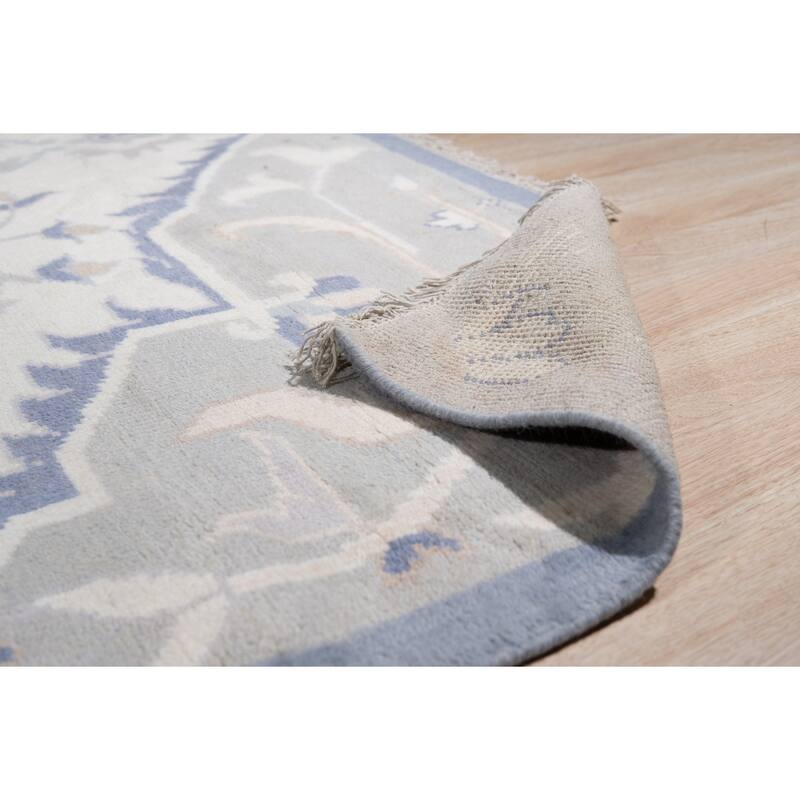 Hand-Knotted Wool Mahal Rug, 9' x 12', Ivory Area Rug, Luxurious Handcrafted Soft Design for Any Room - L