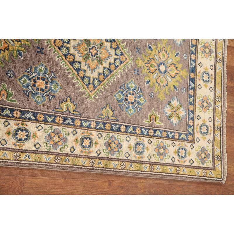 Brown Kazak Oriental Accent Rug Handmade Wool Carpet - 2'8" x 4'0"