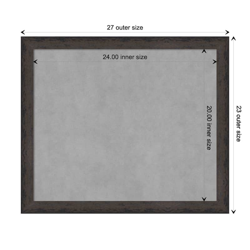 Amanti Art Dappled Black Brown Narrow Framed Magnetic Board - Board Size 24x20