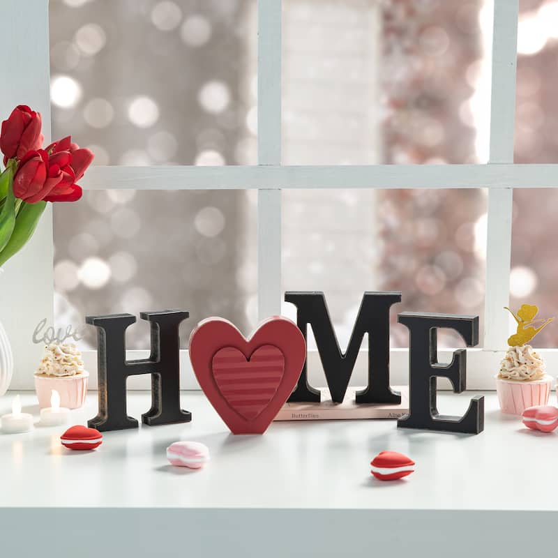 Glitzhome 13 Pieces Valentine's / St Patrick's / Easter Tabletop With 10 Interchangeable Icons - 5"H