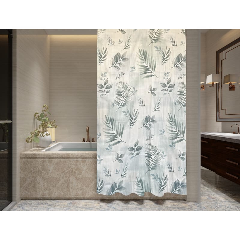 Rothbury Leaf Pattern Fabric Shower Curtain
