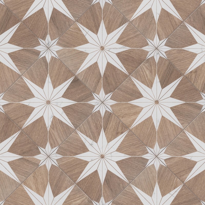 Merola Tile Llama Stella Loire Verso Noce 9-3/4" x 9-3/4" Porcelain Floor and Wall Tile
