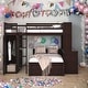 preview thumbnail 2 of 14, Full size Loft Bed with Twin size Stand-alone bed, Shelves,Desk,and Wardrobe,No Box Spring Required