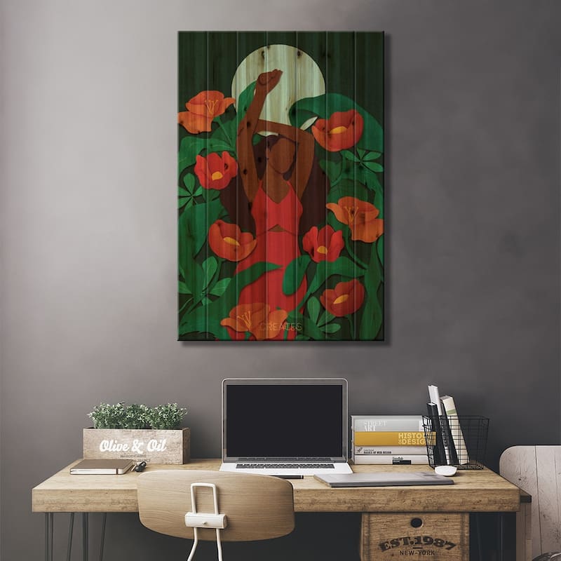 Found Freedom 'Deep' Print On Wood by Taku Creates - Multi-Color