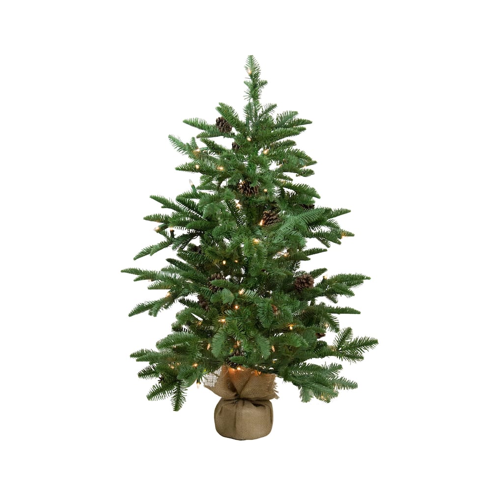 3' x 26" Viella Norway Spruce Artificial Christmas Tree - Clear Lights - 3 Foot