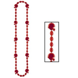 Shop Club Pack Of 12 Metallic Red Football Helmet Beaded Necklace