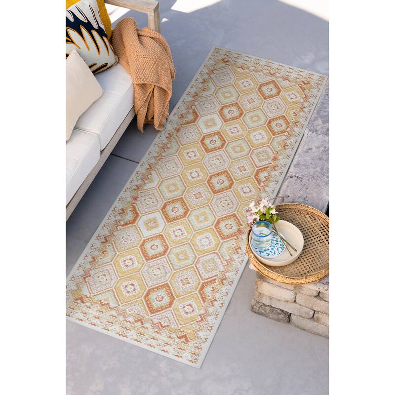 Alfresco Nautical & Coastal Geometric Reversible Indoor/Outdoor Area Rug