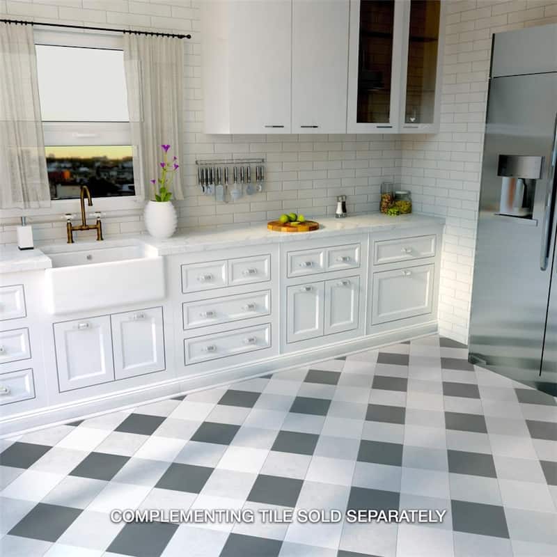 Merola Tile Twenties Grey 7-3/4" x 7-3/4" Ceramic Floor and Wall Tile