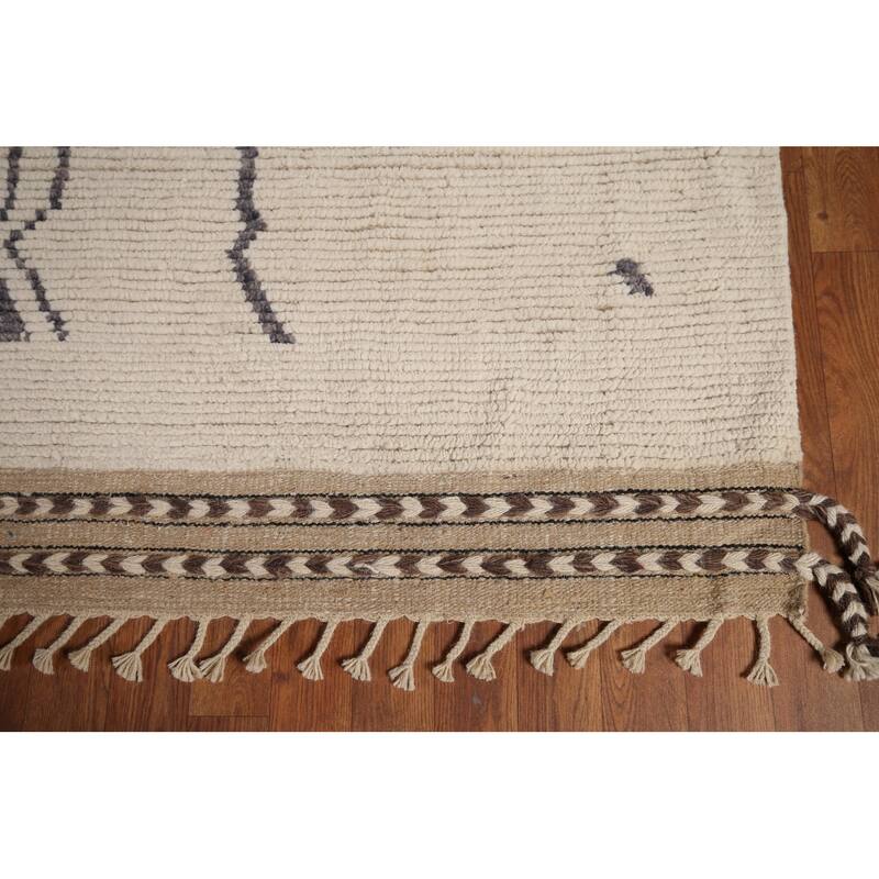 All-Over Abstract Moroccan Palace Size Area Rug Handmade Wool Carpet - 12'2"x 15'5"