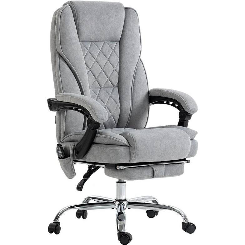 Heated Reclining Chair, Massage Office Chair with Adjustable Height, Footrest