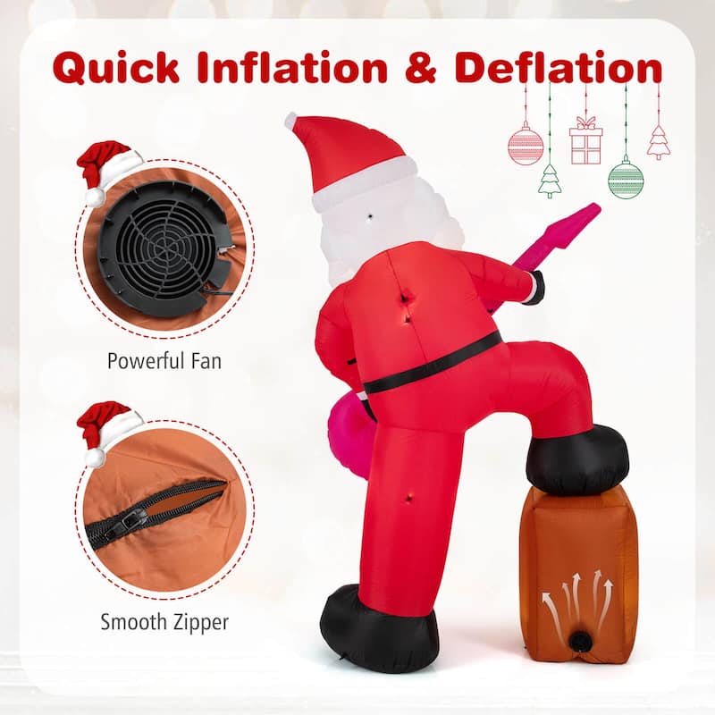 Costway 8.4 ft Inflatable Santa Claus with Music, Sound-synced Light - as pic shows - See Details