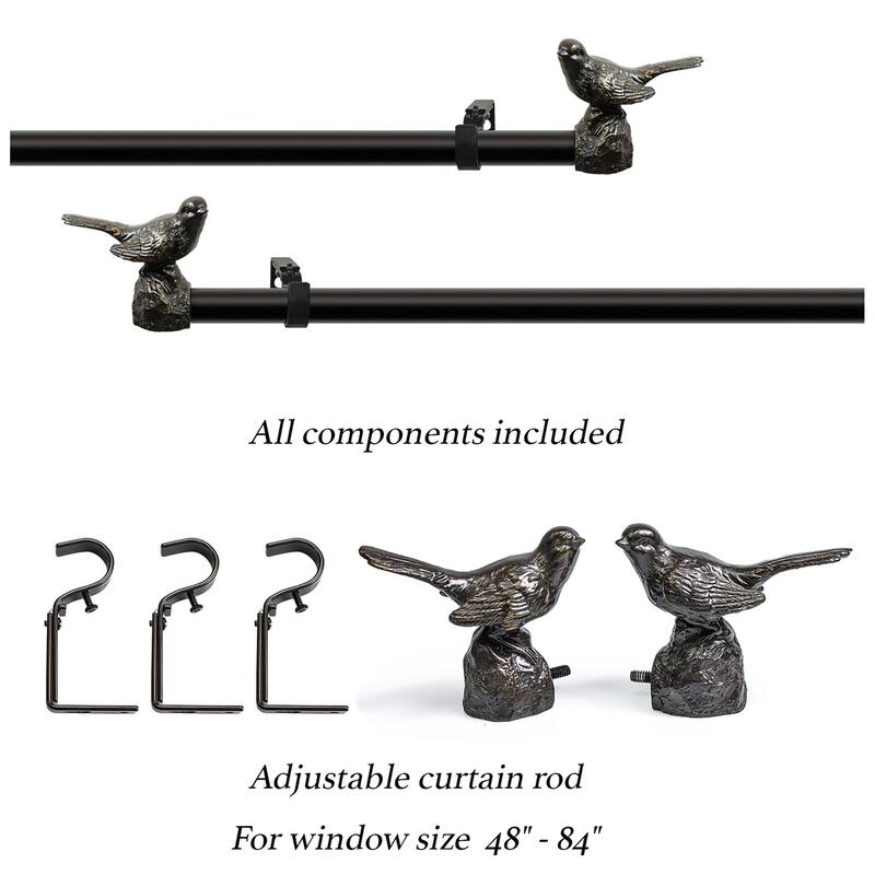 Meriville 1-Inch Diameter Single Window Treatment Curtain Rod