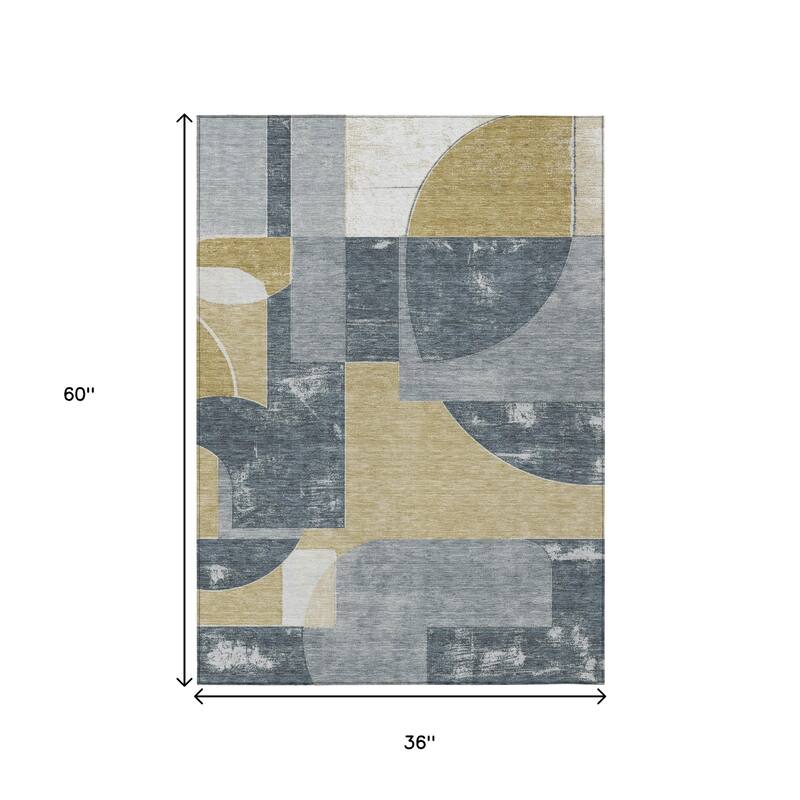 HomeRoots Geometric Modern Rectangle Outdoor Rug
