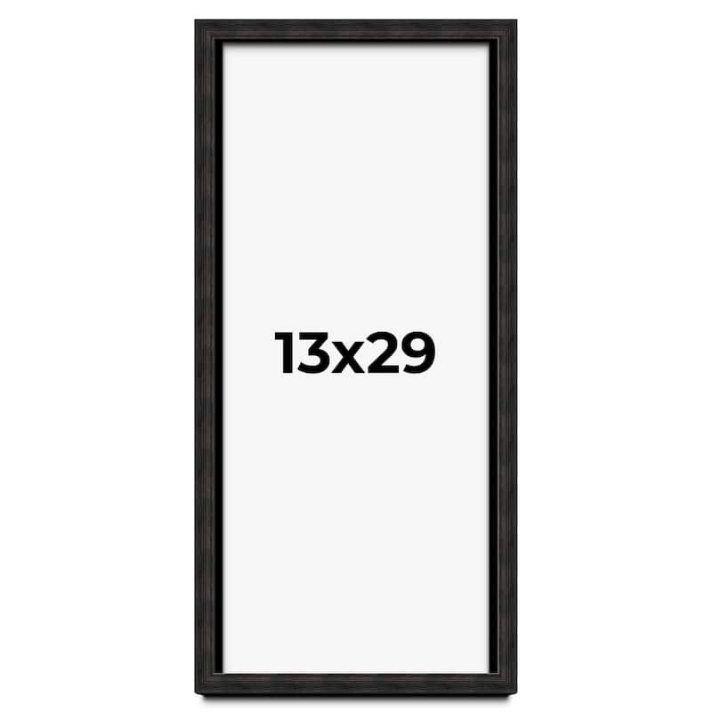 13x29 Shadow Box Black Rustic Barnwood Display Frame | 1.125 Inch