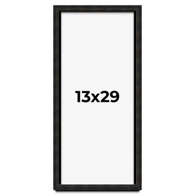13x29 Shadow Box Black Rustic Barnwood Display Frame | 1.125 Inch
