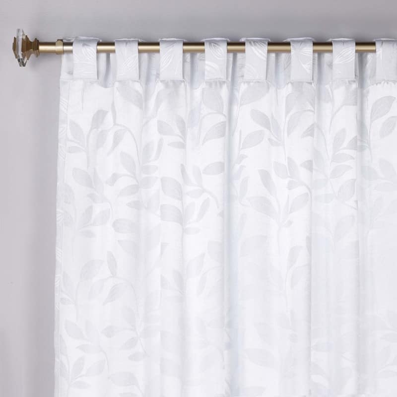 Superior Leaves Machine Washable Room Darkening Curtains with Back Tabs, Set of 2