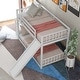 preview thumbnail 3 of 11, Twin over Twin Bunk Bed with Slide, Stairway, and Storage Shelves, White