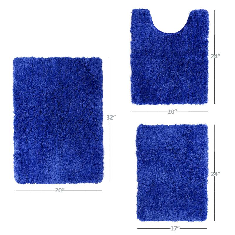 Porch & Den Lorena Shaggy/ Non-slip Rubber Backed Bath Rug Set