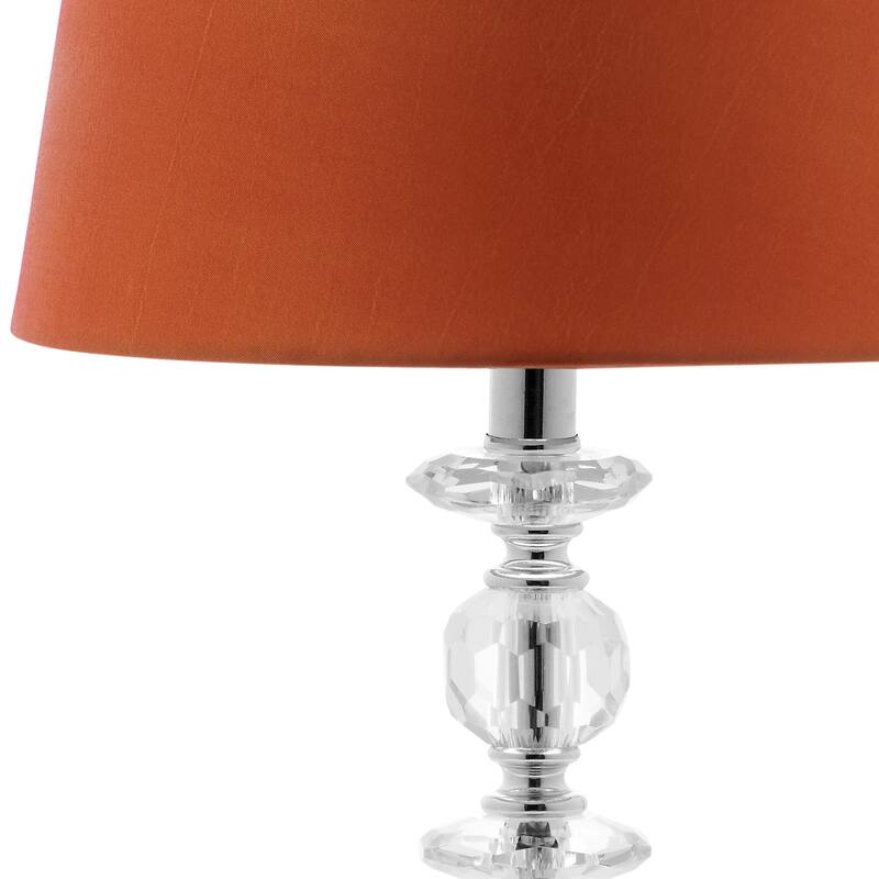 SAFAVIEH Lighting Meghan 15-inch Grey Shade Stacked Crystal Orb Table Lamp (Set of 2) - 9"x9"x15" - 9Wx9Dx15H