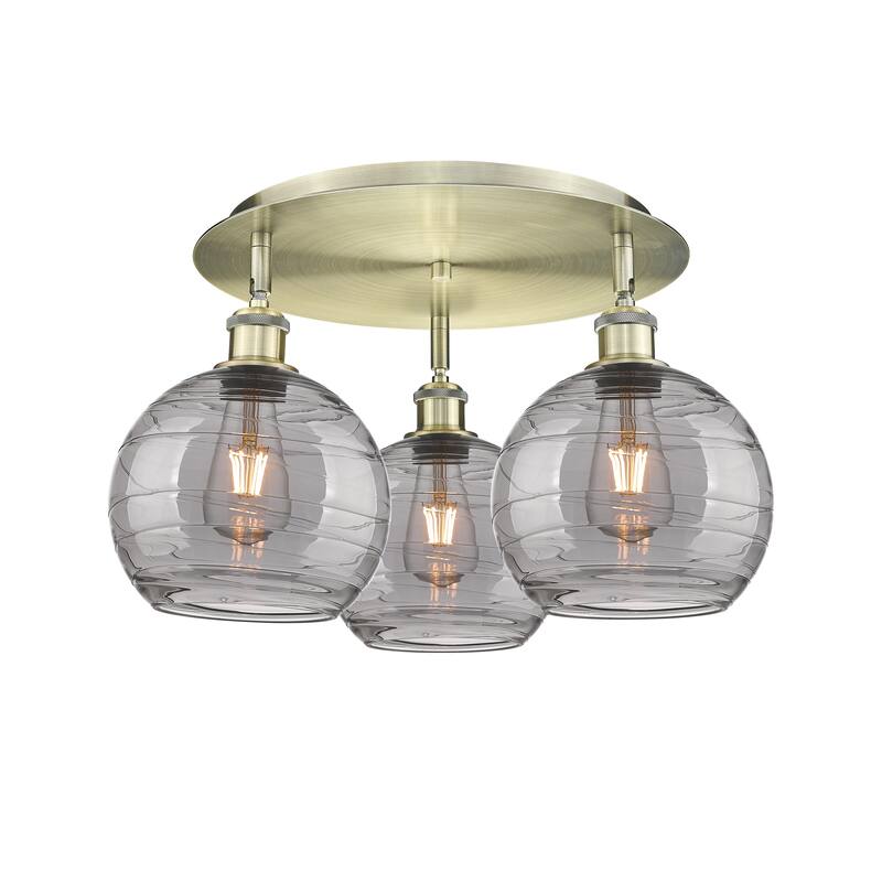 Innovations Lighting Athens Deco Swirl - 3 Light 20" Flush Mount