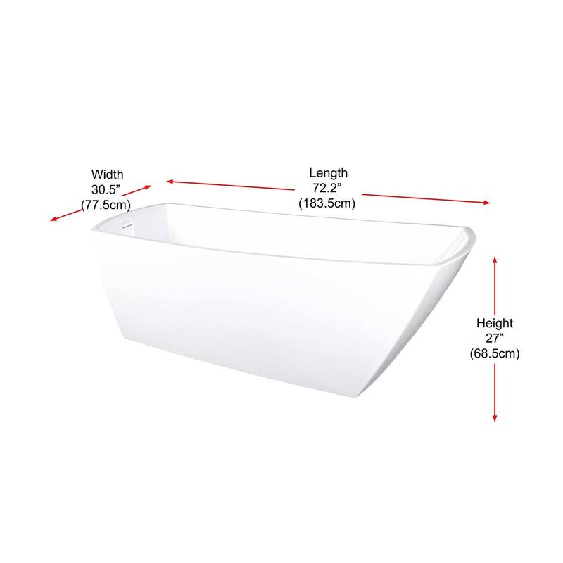 Peter Soaking Single Slipper Rectangular Bathtub in Glossy White
