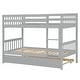 preview thumbnail 32 of 30, Rubber Wood Bunk Bed with Trundle,Convertible into 2 Twin Size Beds,Twin Over Twin Size