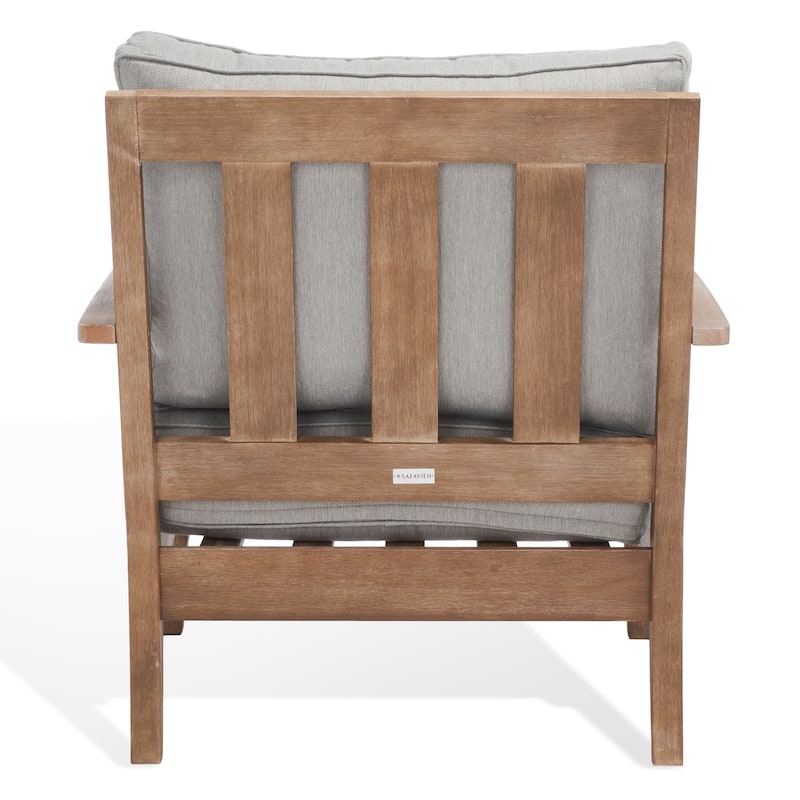 SAFAVIEH Couture Martinique Wood Patio Armchair. - 31.4" W x 35.6" L x 32.6" H
