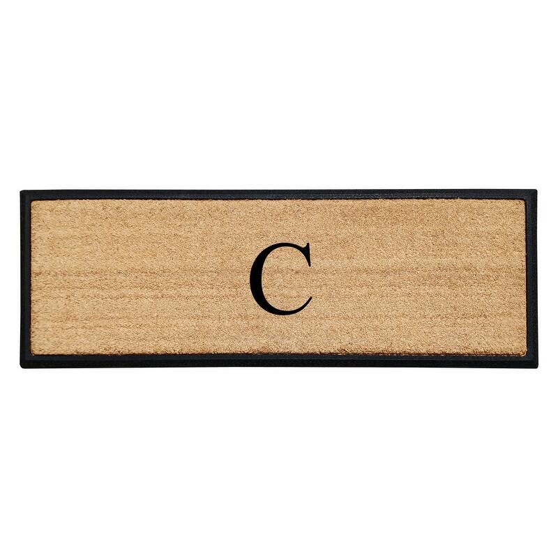 A1HC Rubber/Coir Molded Monogrammed Double Doormat 18"x48" - Monogrammed C