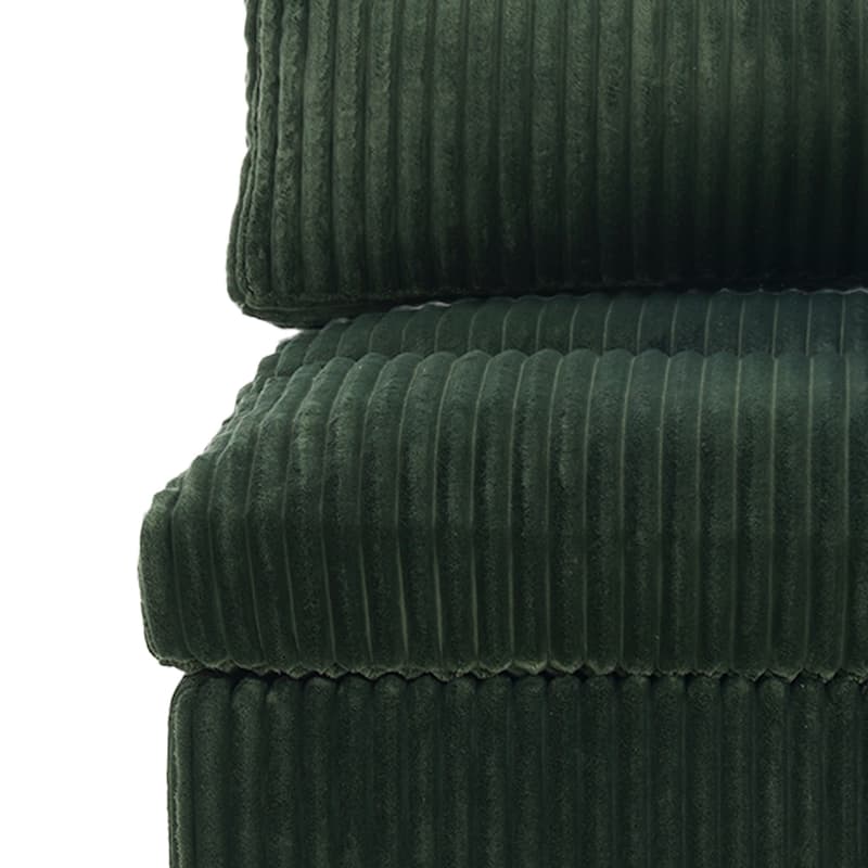 Modern Oversized Plush Corduroy Modular Sectional Sofa with 2 Ottomans