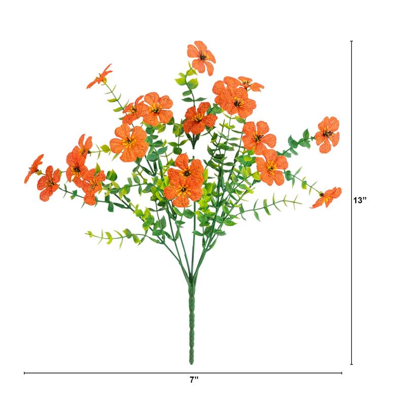 13-in UV Resistant Artificial Daisy Bush (Indoor/Outdoor) - Set of 12