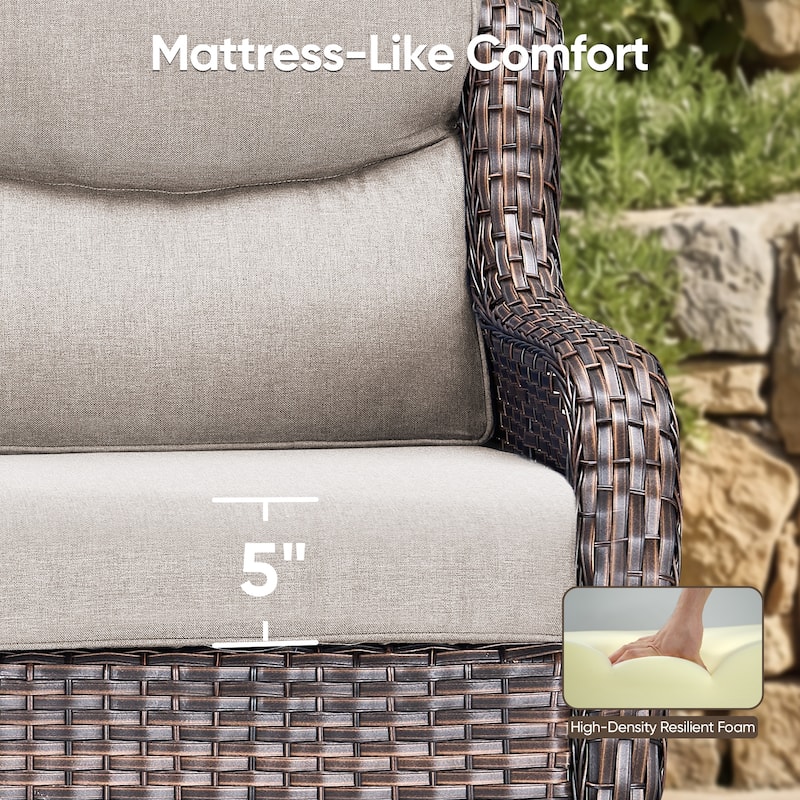 Pocassy 30 In Outdoor Fire Pits with Patio Swivel Glider Chari Set.