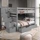 preview thumbnail 10 of 26, Taylor & Olive Trillium Full over Full Stairway Bunk Bed Grey