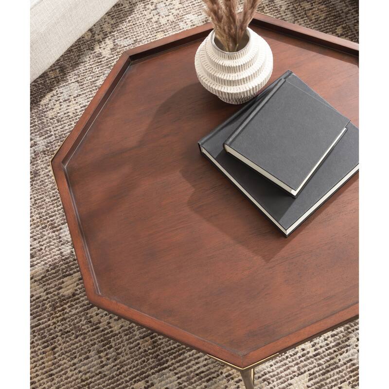 Kate and Laurel Occonor Octagon Wood Coffee Table