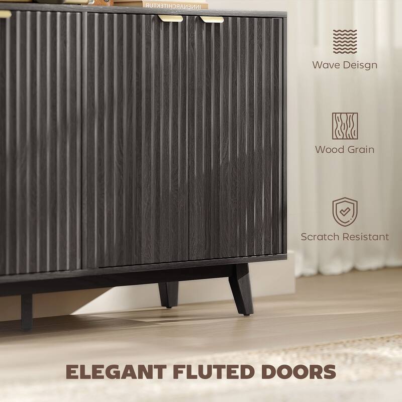 Fluted Sideboard Buffet Cabinet