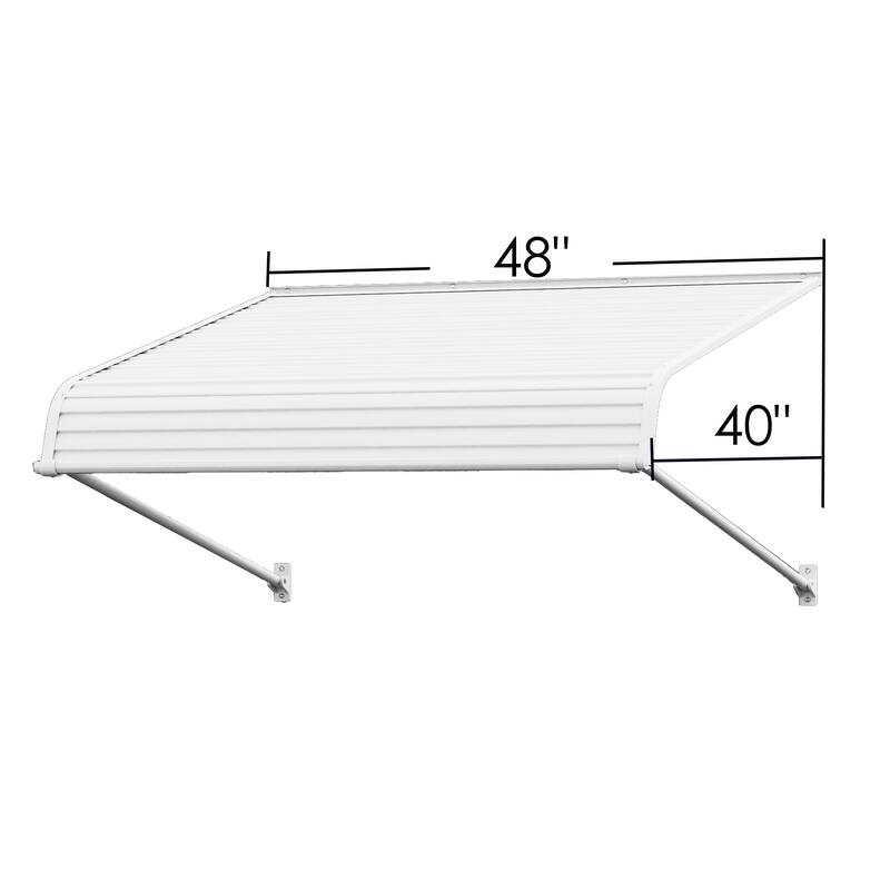 Kozyard Patio Awnings for Window Doors Canopy W48“xD40''Durable Aluminum Frame Premium PVC Panel - W48“xD40''