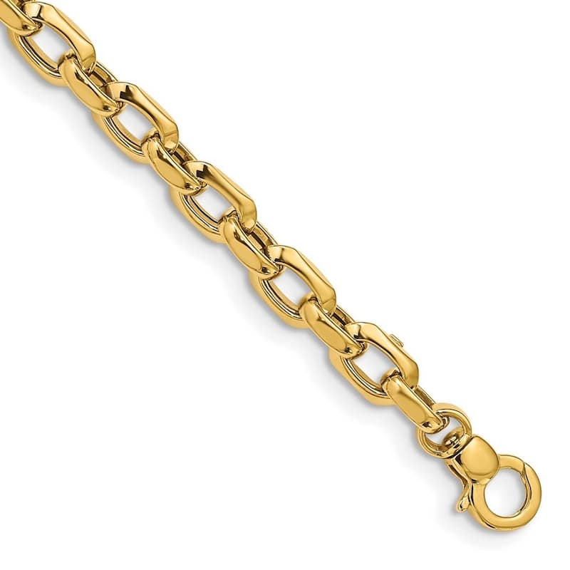 Curata 14k Yellow Gold Polished Fancy Link Bracelet 7.5 Inch