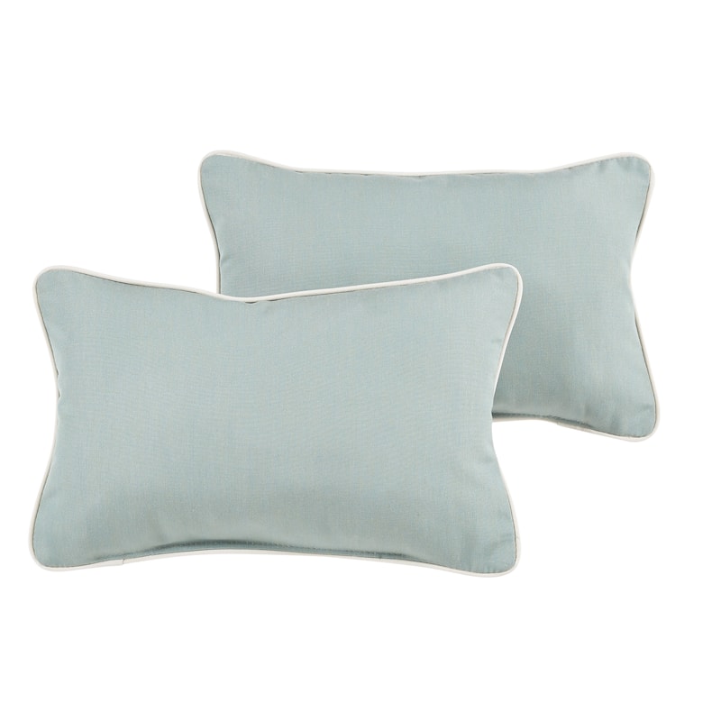 Sunbrella Canvas Spa/ Canvas Natural Indoor/ Outdoor Pillow Set - 13 in x 20 in