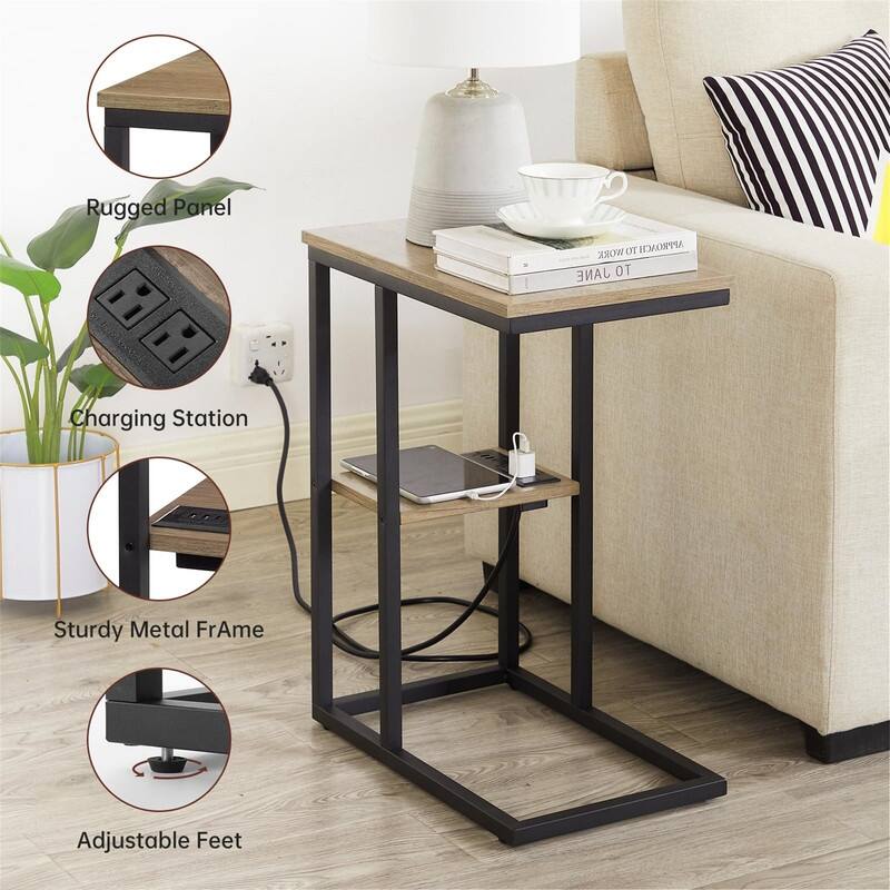 Small Side Tables with USB Ports and Outlets