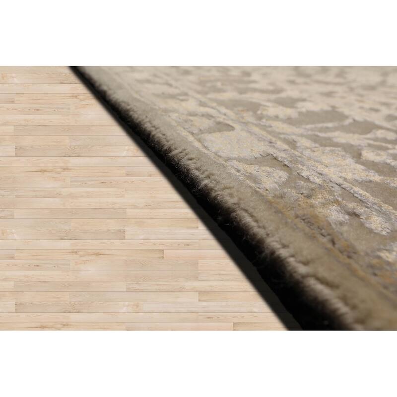 Hand Knotted Tibetan Ivory Tibetan 100% Wool Modern Oriental Area Rug - 4' 3'' x 5' 10''