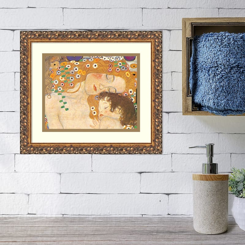 Framed Art Print 'Three Ages of Woman - Mother and Child (Detail IV), 1905' by Gustav Klimt 15 x 13-inch