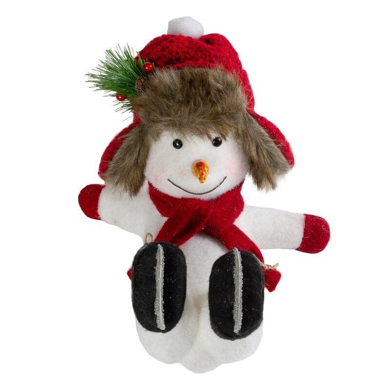 10" Fallen Ice Skating Snowman Christmas Figure