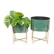 preview thumbnail 38 of 50, Iron Contemporary Planter (Set of 2) - S/2 12", 16"H